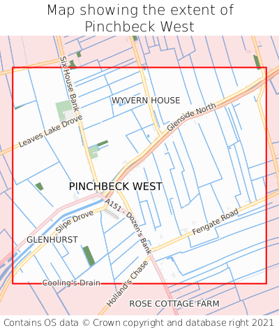 Map showing extent of Pinchbeck West as bounding box