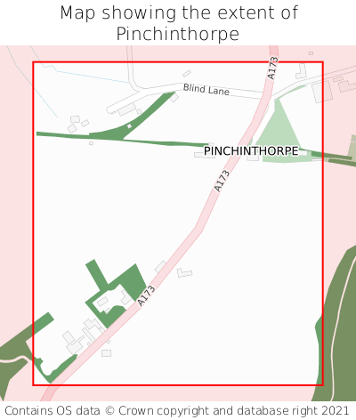 Map showing extent of Pinchinthorpe as bounding box