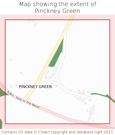 Map showing extent of Pinckney Green as bounding box