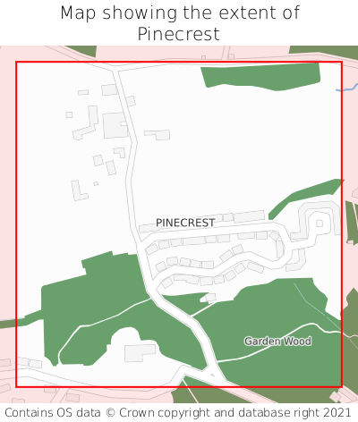 Map showing extent of Pinecrest as bounding box