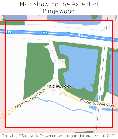 Map showing extent of Pingewood as bounding box