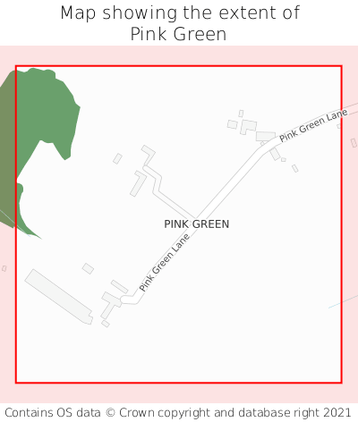 Map showing extent of Pink Green as bounding box