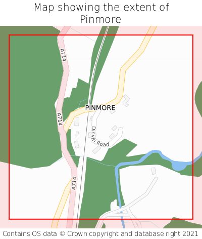 Map showing extent of Pinmore as bounding box