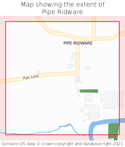 Map showing extent of Pipe Ridware as bounding box