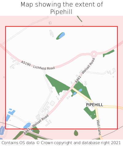 Map showing extent of Pipehill as bounding box