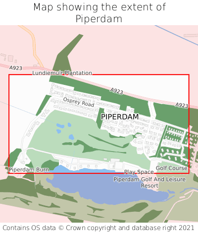 Map showing extent of Piperdam as bounding box