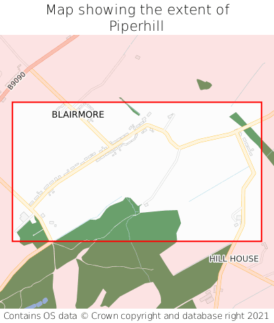 Map showing extent of Piperhill as bounding box