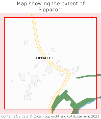 Map showing extent of Pippacott as bounding box