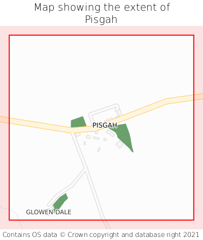 Map showing extent of Pisgah as bounding box
