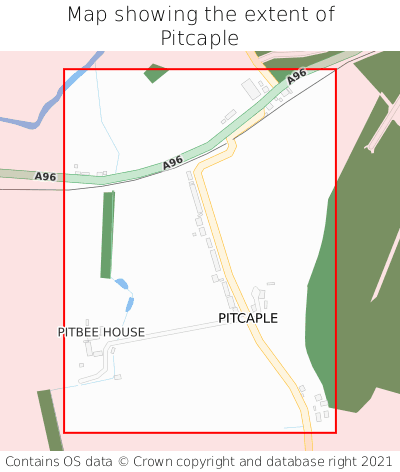 Map showing extent of Pitcaple as bounding box