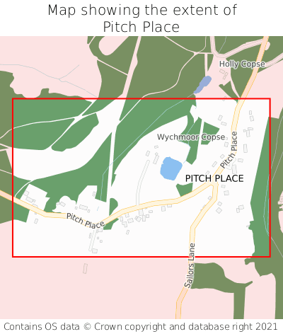 Map showing extent of Pitch Place as bounding box