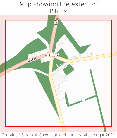 Map showing extent of Pitcox as bounding box