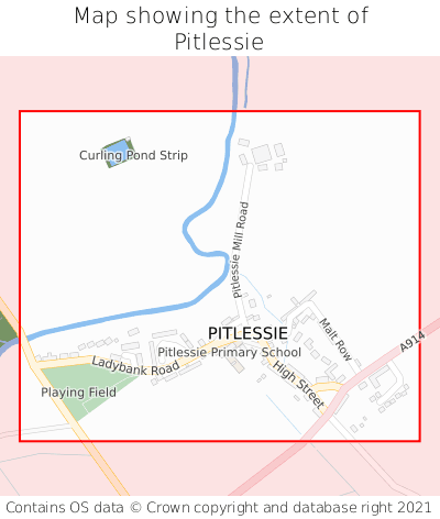 Map showing extent of Pitlessie as bounding box