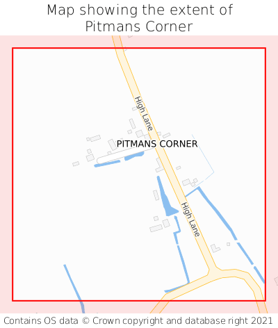 Map showing extent of Pitmans Corner as bounding box