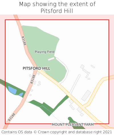Map showing extent of Pitsford Hill as bounding box