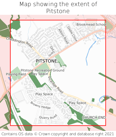 Map showing extent of Pitstone as bounding box
