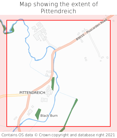 Map showing extent of Pittendreich as bounding box