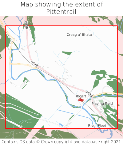 Map showing extent of Pittentrail as bounding box
