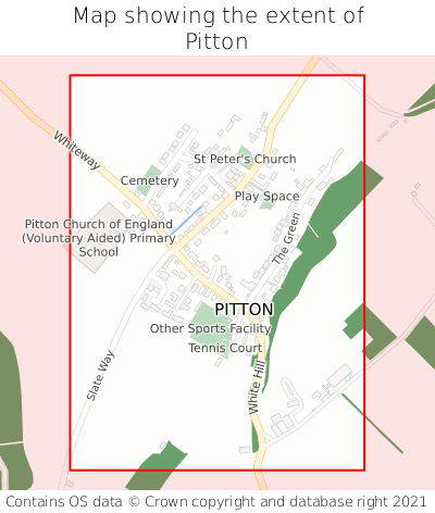 Map showing extent of Pitton as bounding box