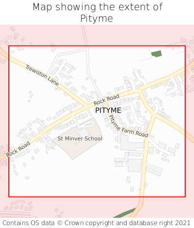 Map showing extent of Pityme as bounding box