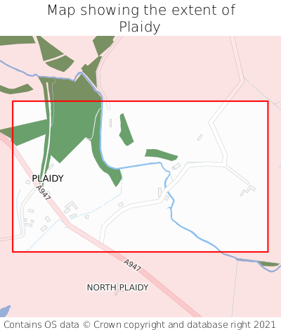 Map showing extent of Plaidy as bounding box