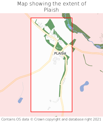Map showing extent of Plaish as bounding box