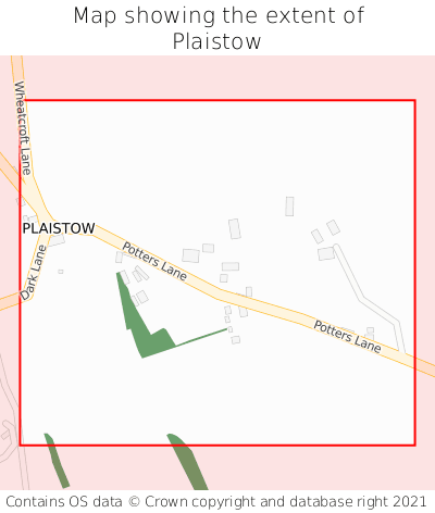 Map showing extent of Plaistow as bounding box