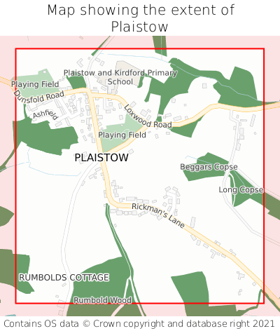 Map showing extent of Plaistow as bounding box