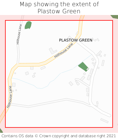 Map showing extent of Plastow Green as bounding box