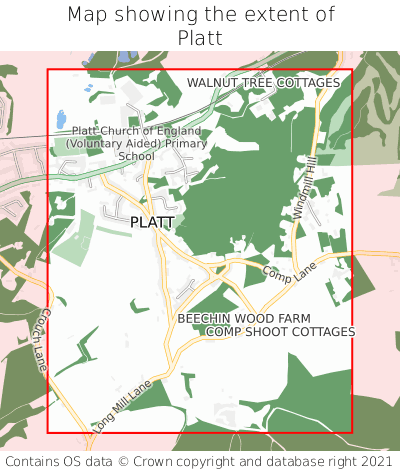 Map showing extent of Platt as bounding box