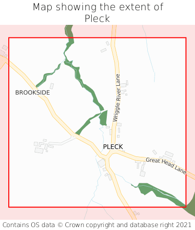 Map showing extent of Pleck as bounding box