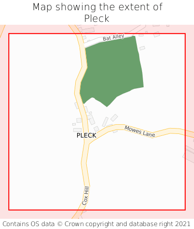 Map showing extent of Pleck as bounding box