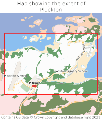 Map showing extent of Plockton as bounding box