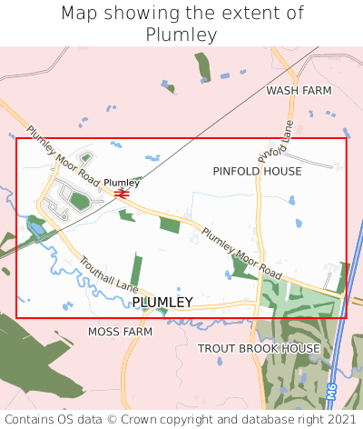 Map showing extent of Plumley as bounding box