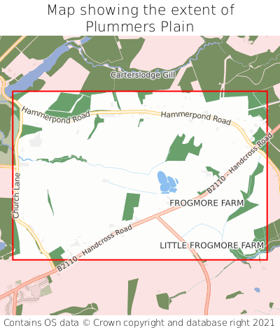 Map showing extent of Plummers Plain as bounding box