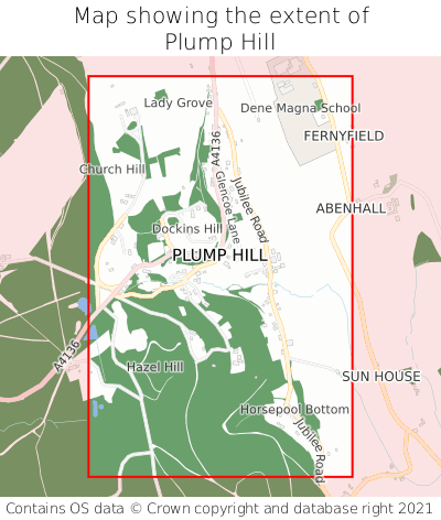 Map showing extent of Plump Hill as bounding box