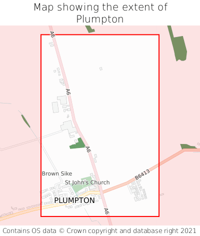 Map showing extent of Plumpton as bounding box