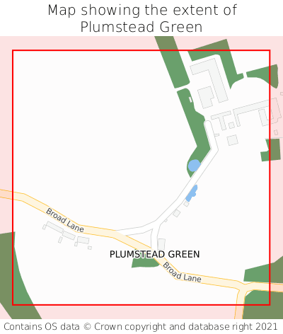Map showing extent of Plumstead Green as bounding box