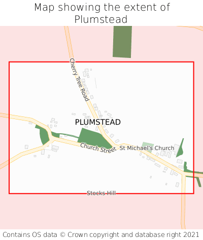 Map showing extent of Plumstead as bounding box