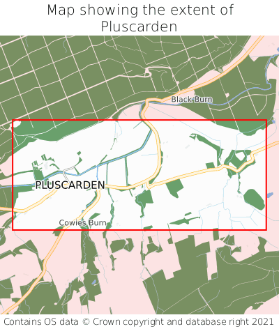 Map showing extent of Pluscarden as bounding box