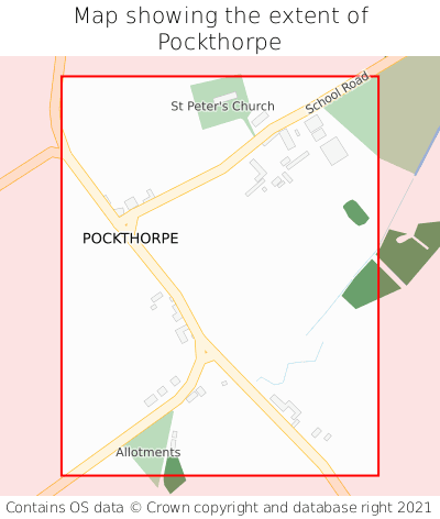 Map showing extent of Pockthorpe as bounding box