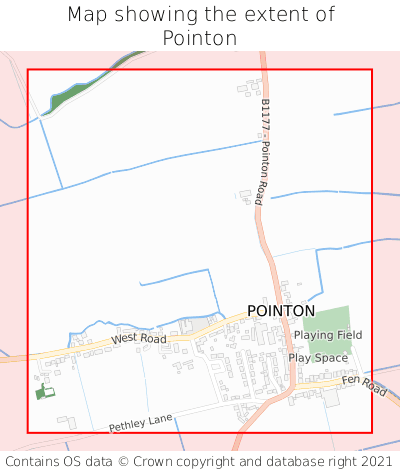 Map showing extent of Pointon as bounding box