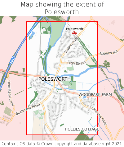 Map showing extent of Polesworth as bounding box