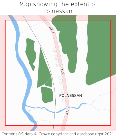Map showing extent of Polnessan as bounding box