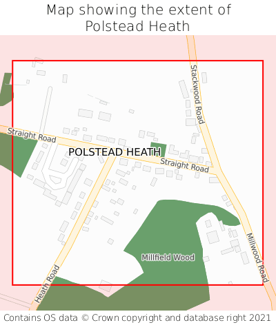Map showing extent of Polstead Heath as bounding box