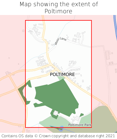 Map showing extent of Poltimore as bounding box