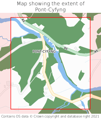 Map showing extent of Pont-Cyfyng as bounding box