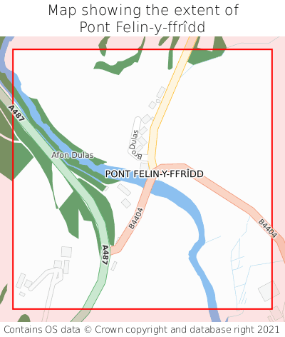 Map showing extent of Pont Felin-y-ffrîdd as bounding box
