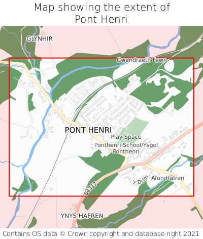 Map showing extent of Pont Henri as bounding box