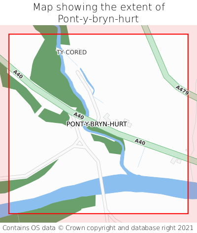 Map showing extent of Pont-y-bryn-hurt as bounding box